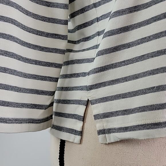 Madewell Keys 3/4 Sleeve Stripe Top in Natural Soft Gray XS - Picture 8 of 14